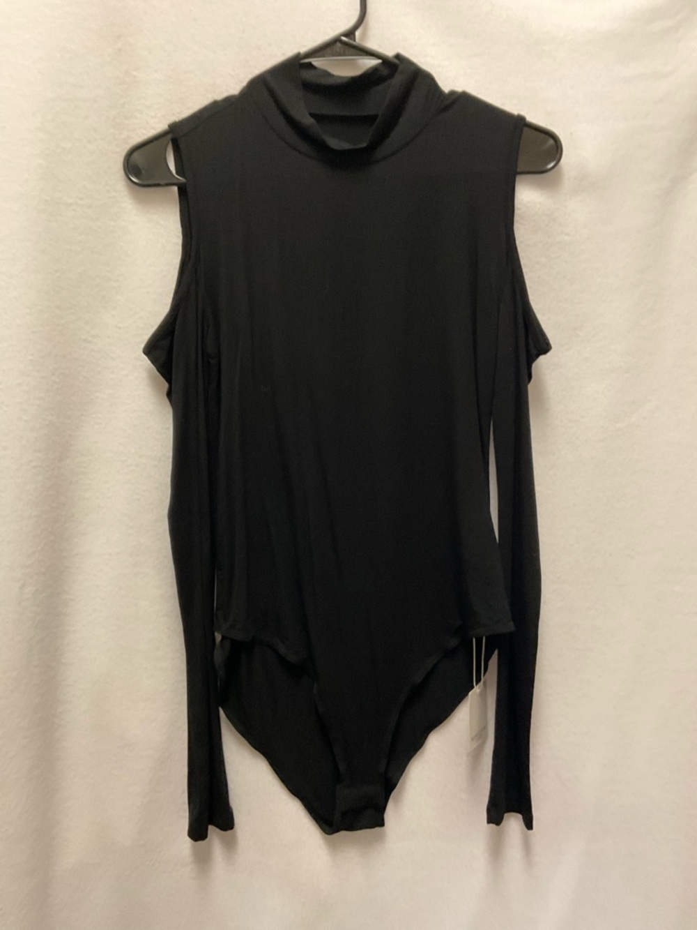 Mango Black Shoulder Cutouts Turtleneck Bodysuit